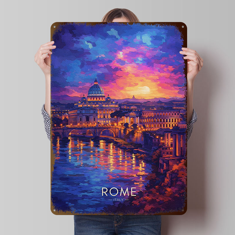 Rome Cityscape At Sunset Tinpl - огляд і ціна Retro Gaming At